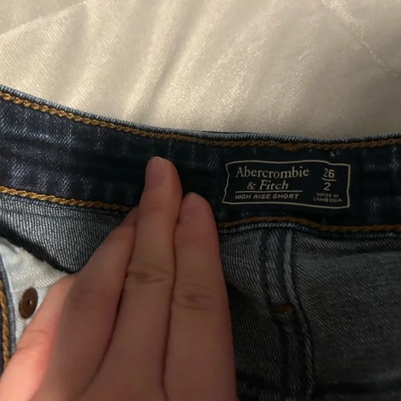 Abercrombie & Fitch Blue High Waste Shorts - Picture 3 of 3